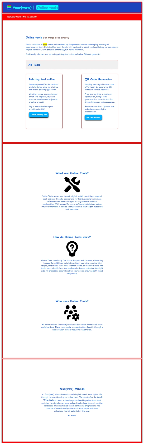 Screenshot of fourwww - portfolio