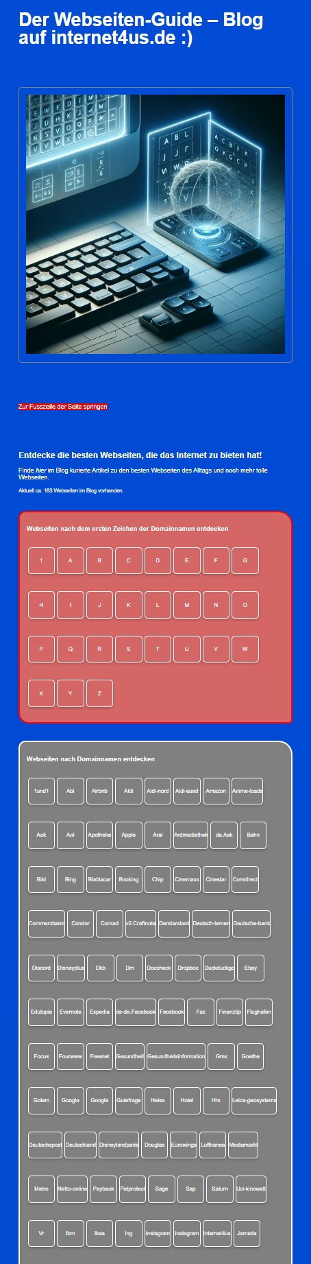 Screenshot of internet4us - portfolio